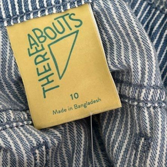 Thereabouts blue and white striped short overalls for children - Picture 3 of 6